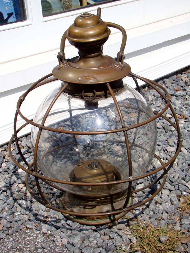 An extremely RARE large American ship's five burner whale oil mast head lantern circa 1851